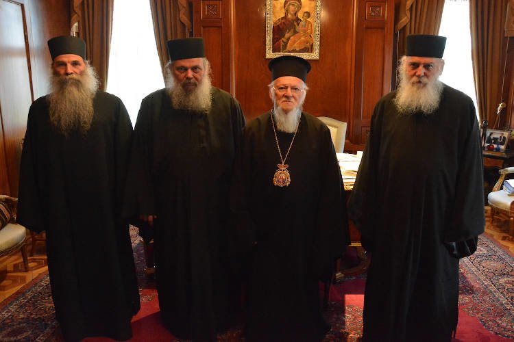 Αντιπροσωπεία της Ιεράς Κοινότητας του Αγίου Όρους στον Οικουμενικό Πατριάρχη