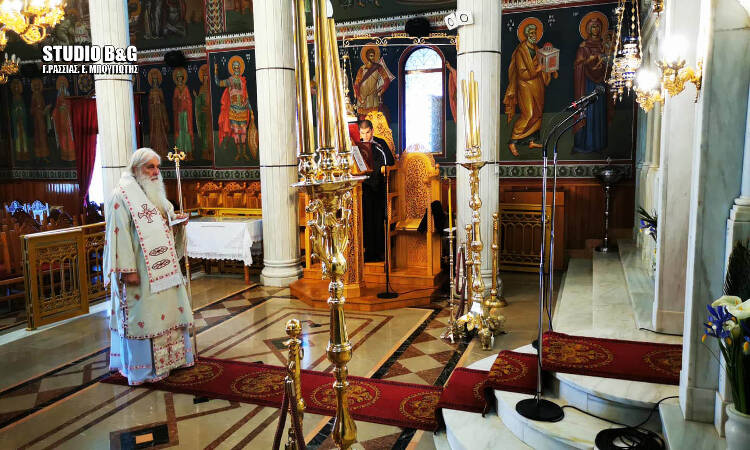Ο εορτασμός του Ευαγγελισμού στον άδειο Ναό της Ευαγγελίστριας στο Ναύπλιο (ΦΩΤΟ)