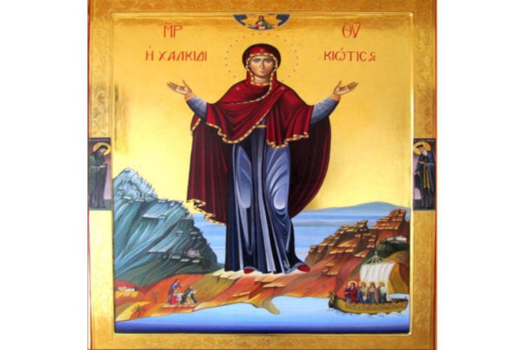 Υποδοχή Παναγίας Χαλκιδιώτισσας στη Μονή της Αρναίας