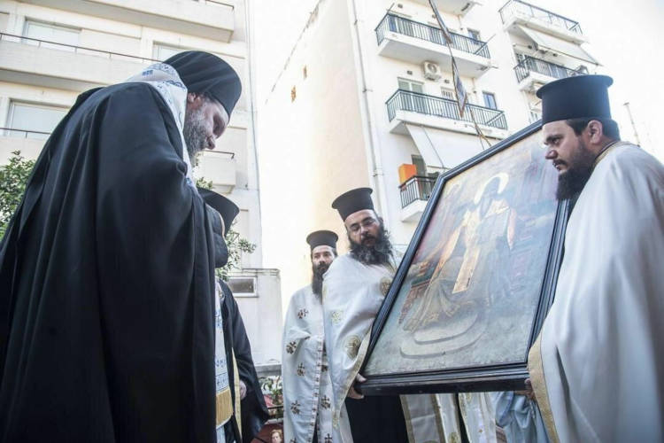 Δωρεά Θαυματουργού Εικόνος Αγίου Σπυρίδωνος εκ Νεαπόλεως στην Μητρόπολη Νέας Ιωνίας