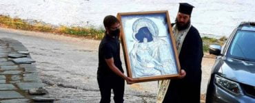 Υποδοχή ιεράς εικόνος Παναγίας Γλυκοφιλούσης στη Μητρόπολη Θεσσαλιώτιδος
