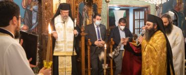 Ο Αρχιεπίσκοπος Κύπρου στον πανηγυρίζοντα Απόστολο Λουκά Στροβόλου