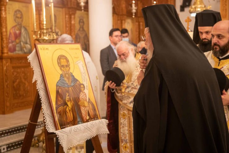 Ο Αρχιεπίσκοπος Κύπρου στον Πανηγυρίζοντα Άγιο Στυλιανό Στροβόλου