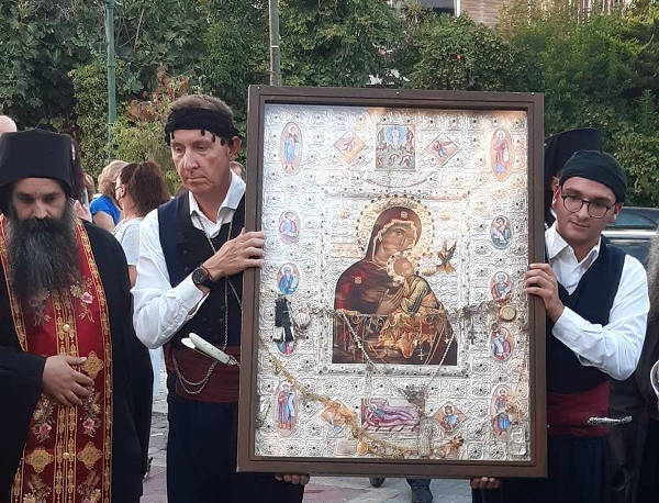Υποδοχή Ιεράς Εικόνος Παναγίας «Φοβεράς Προστασίας» στην Πεύκη