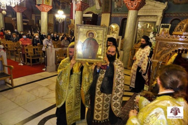 Εσπερινός ενθρονίσεως ιερής εικόνας Οσίου Νίκωνος στη Σπάρτη