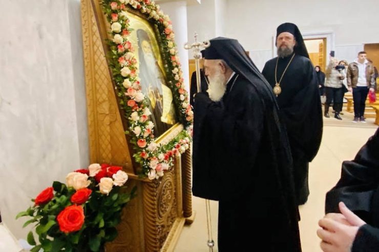 Ο Αρχιεπίσκοπος στο Ιερό Ησυχαστήριο του Αγίου Πορφυρίου στο Μήλεσι