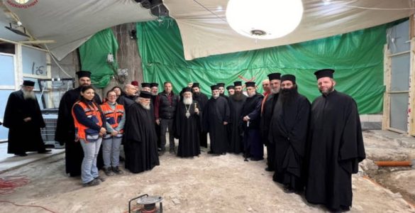 Επιθεώρηση εργασιών συντηρήσεως του Ναού της Αναστάσεως