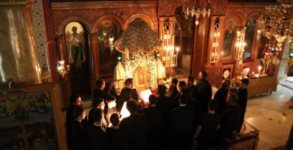 Ολονύκτιος ιερά αγρυπνία επί τη εορτή της Αγίας Σκέπης στην Υπαπαντή Πειραιώς